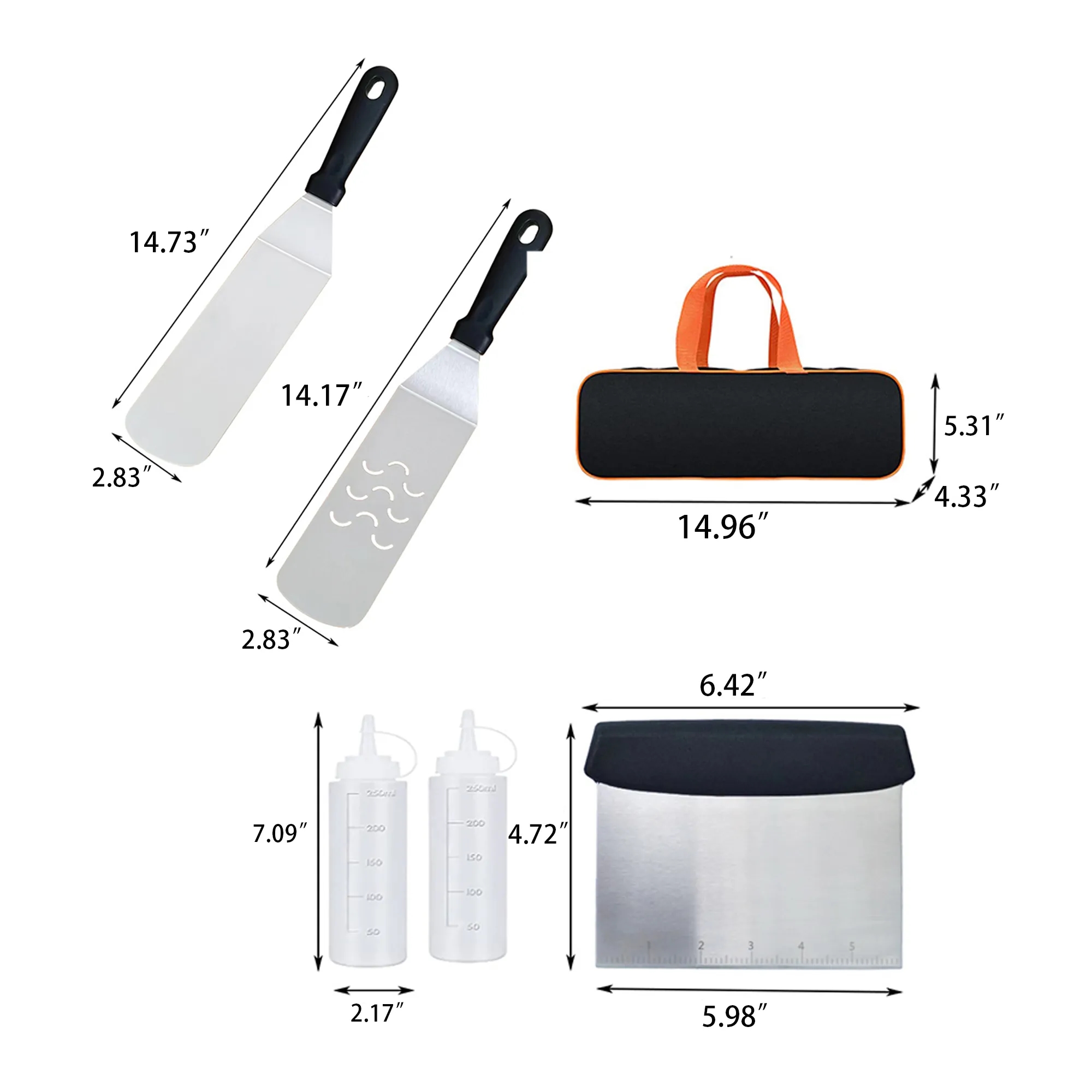 6Pcs Bbq Tool Set Teppanyaki Shovel Combination 2