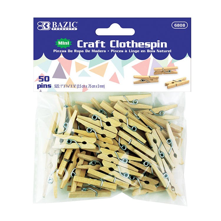 Natural Clothespins - Mini 50 Pack 2