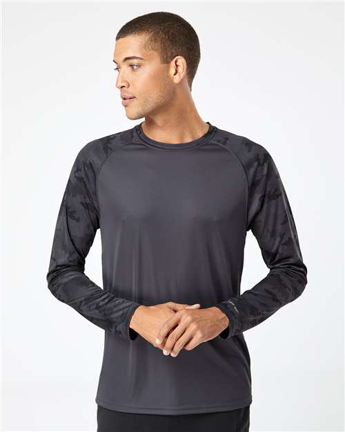 Unisex Cayman Performance Camo Colorblocked Long Sleeve T-Shirt - 216 89