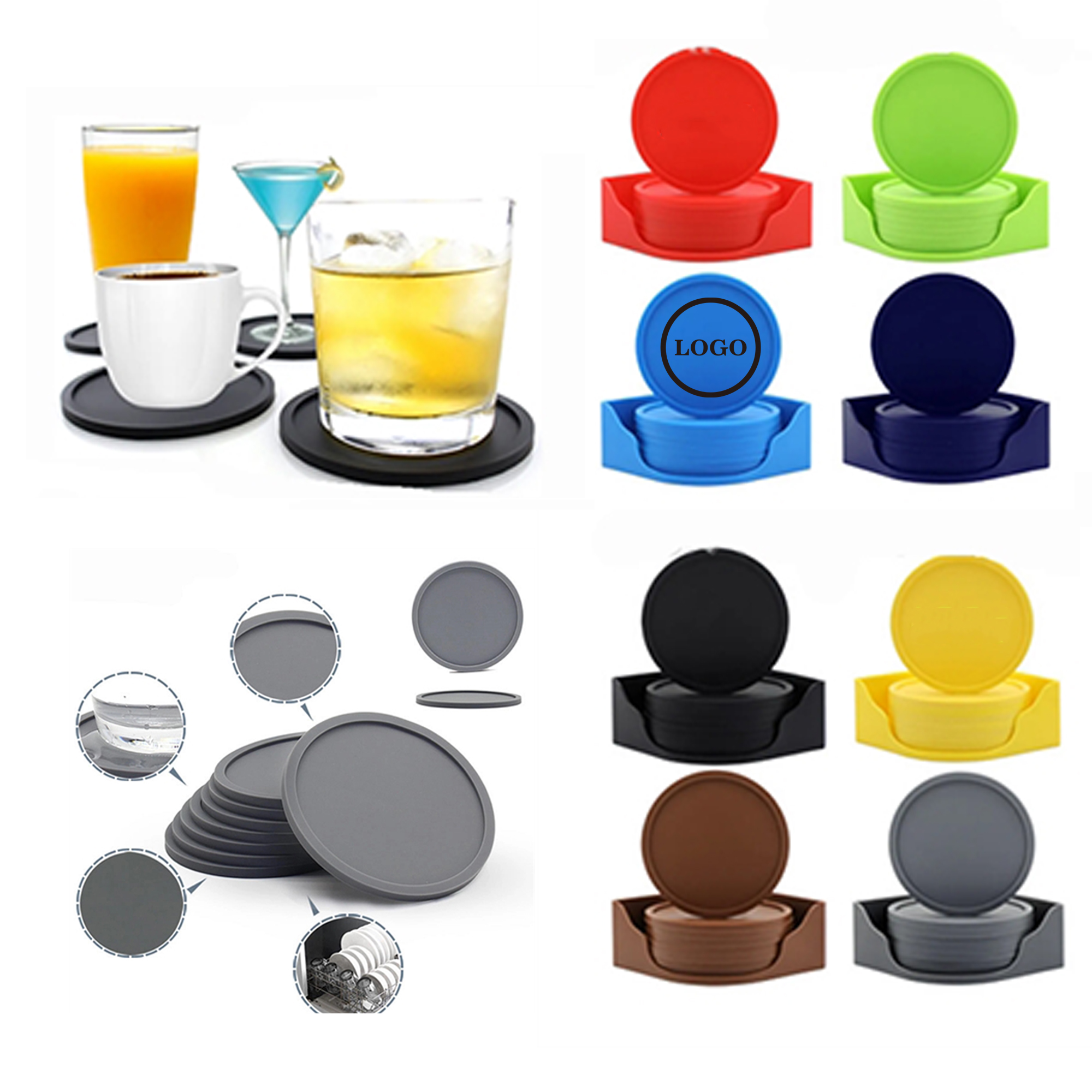Practical 4" Thick Silicone Non-Slip Drink Coaster 2