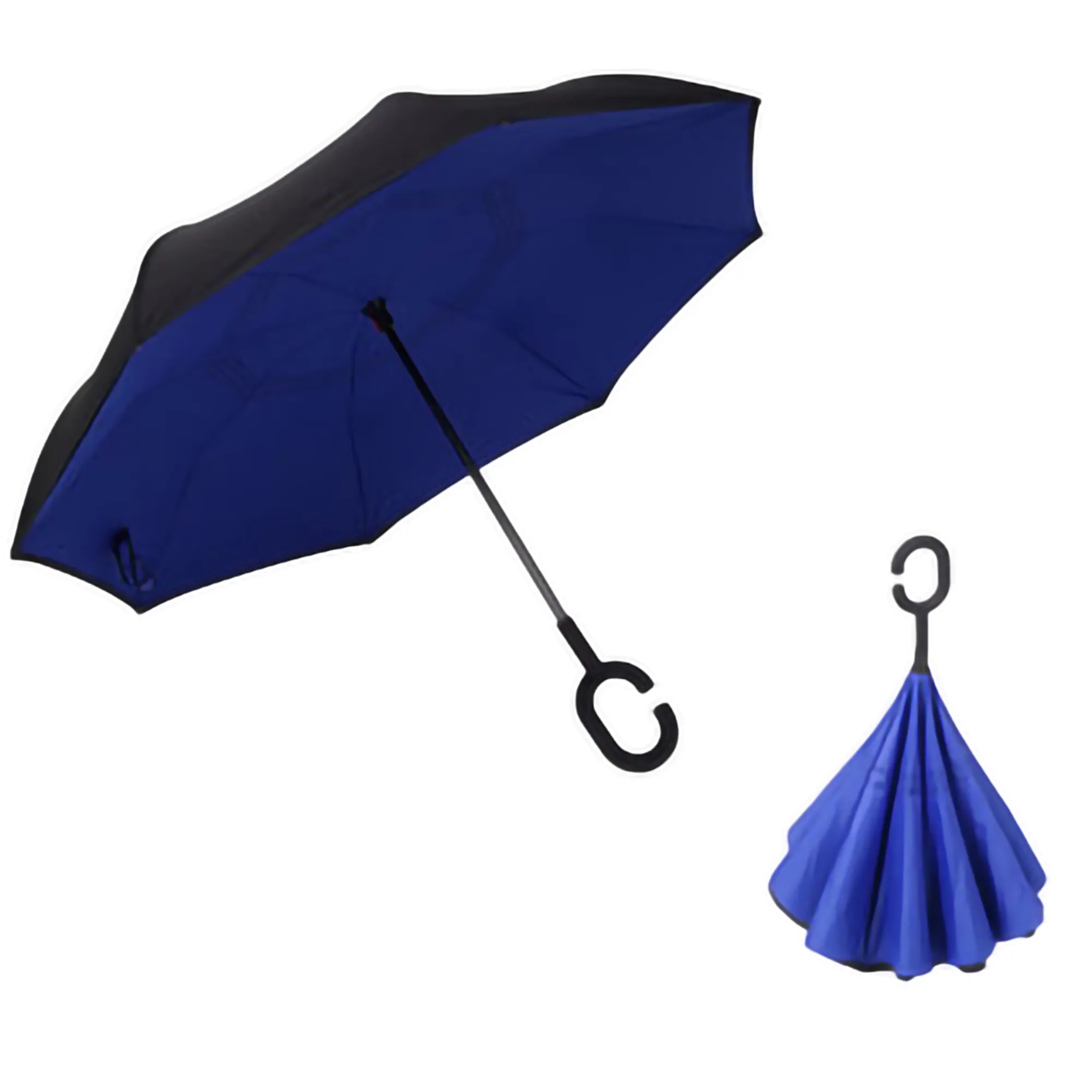 Reversible Inverted Umbrella With C-Shape Handle 3