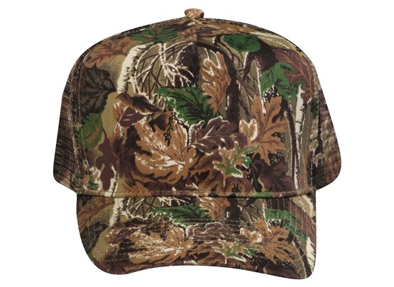 OTTO CAP® Camouflage 5 Panel Mid Profile Mesh Back Trucker Hat 21