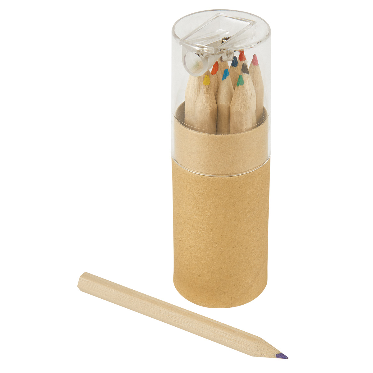 12-Piece Colored Pencil Set In Tube With Sharpener 8