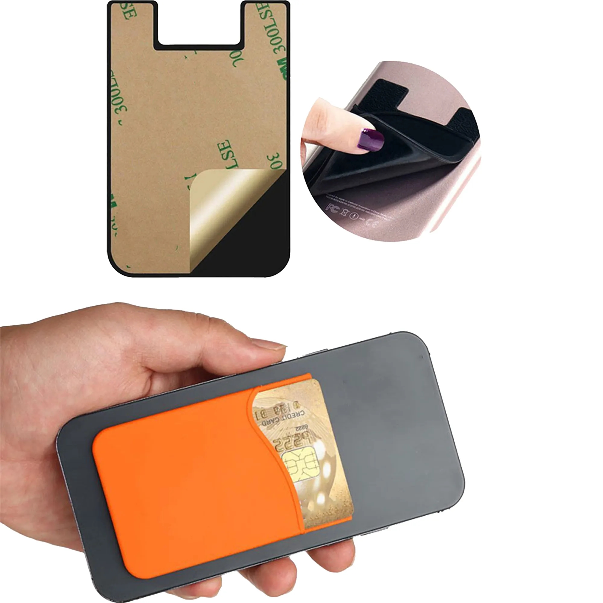 MOQ100 Cell Phone Adhesive Card Holder Wallet 2