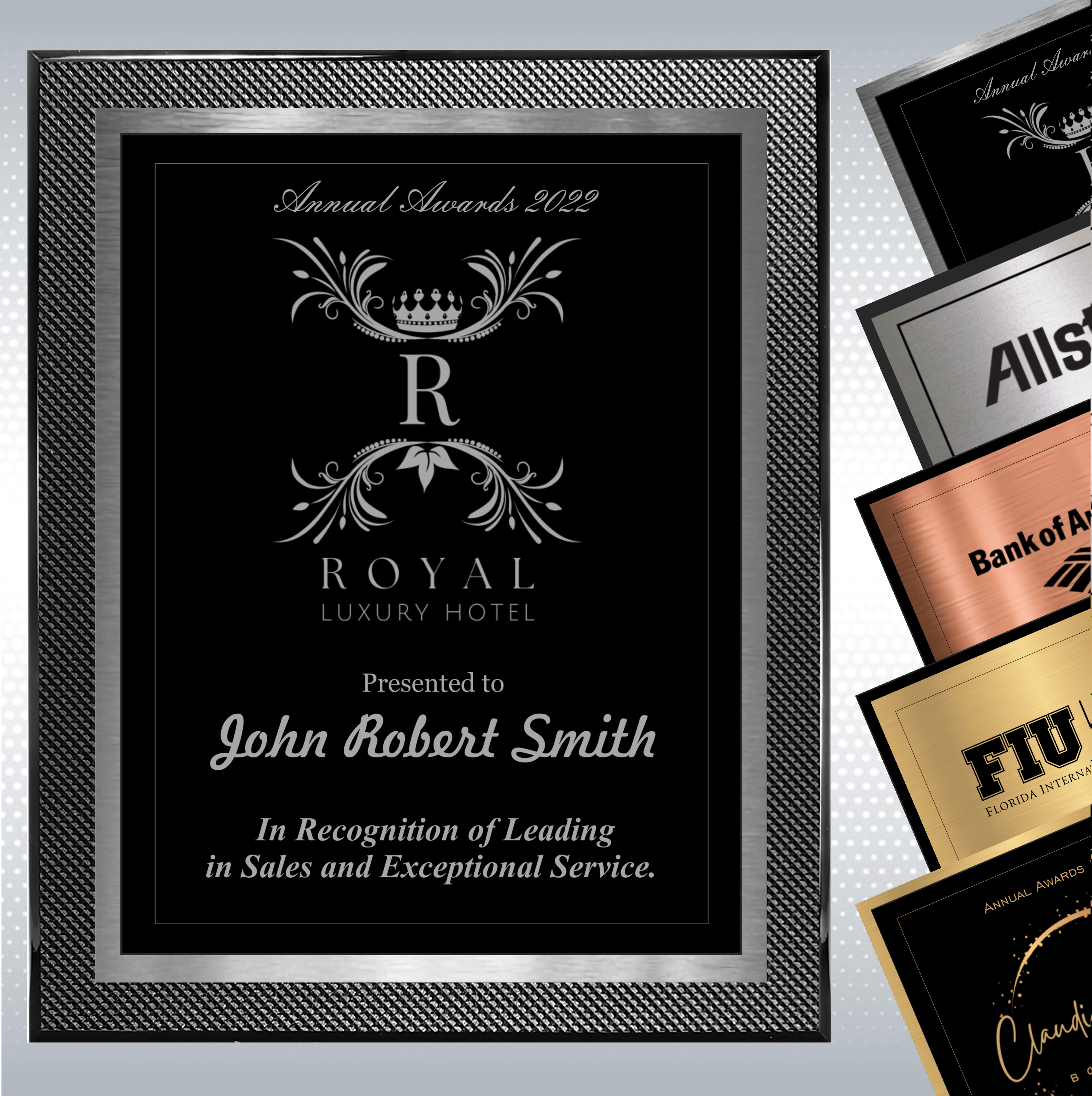 Piano Carbon Fiber Finish Plaque w/Choice of Double Plate 2