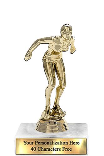 Trophy: 7", 2x3 white marble base, Swimming Female 2