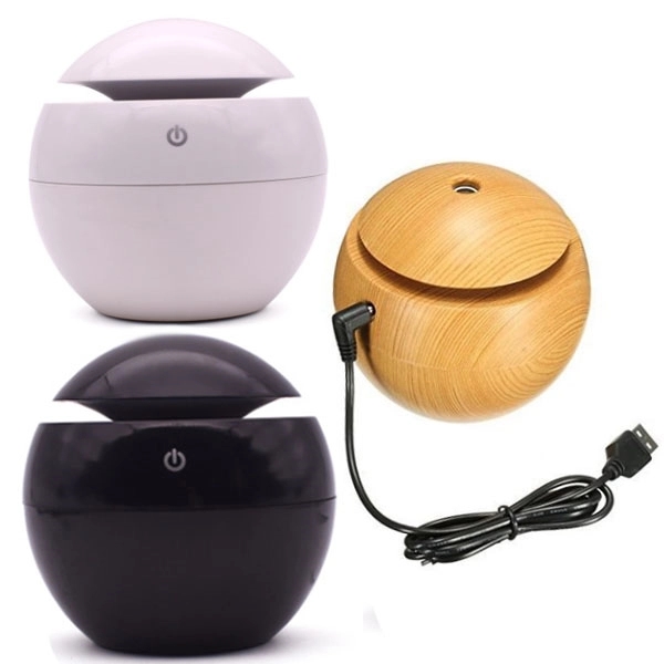 USB Wood Grain LED Lights Air Humidifier 6