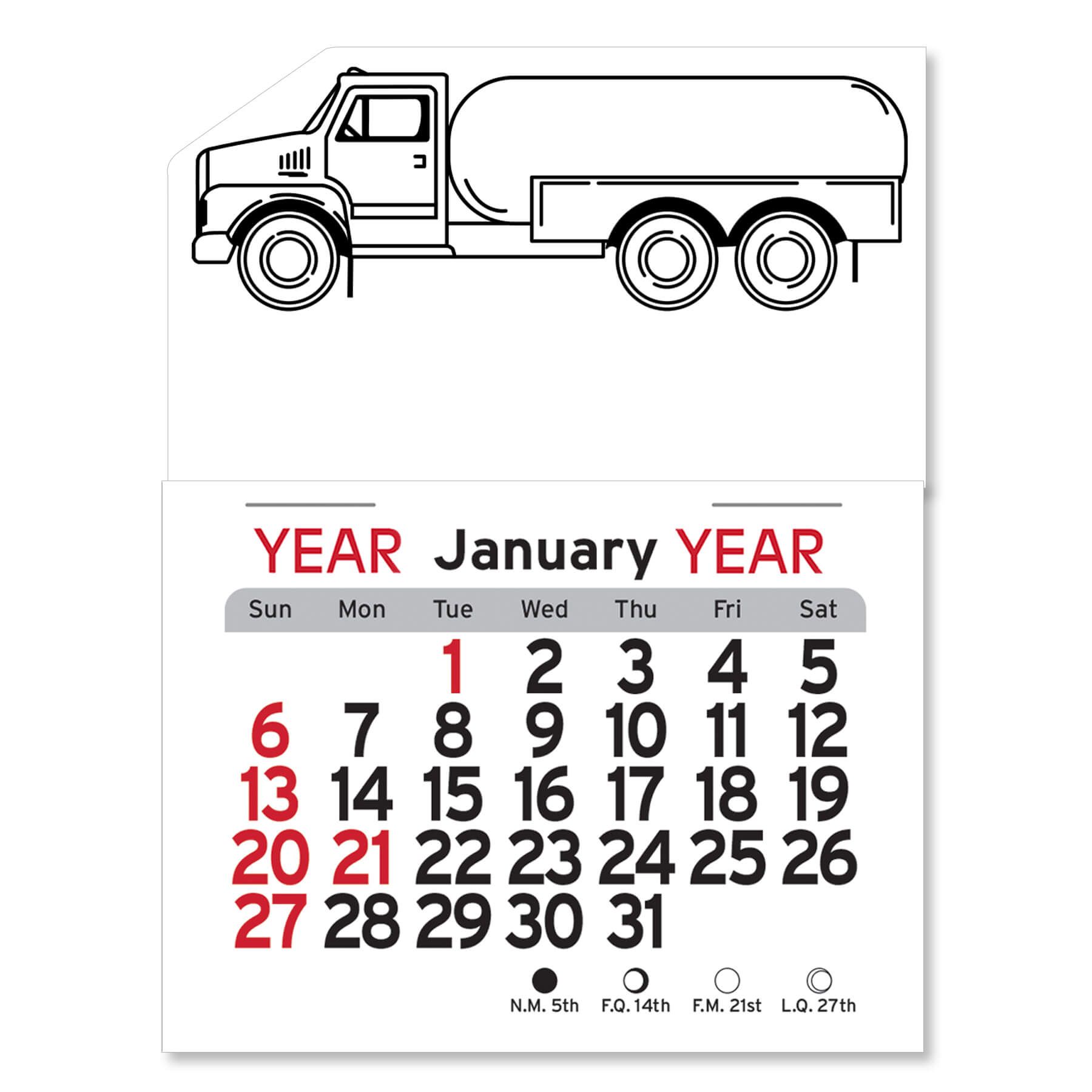 Adhesive Peel-N-Stick® Calendar - Propane Truck 7