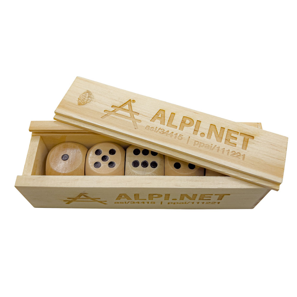 Wooden Dice in Box 12
