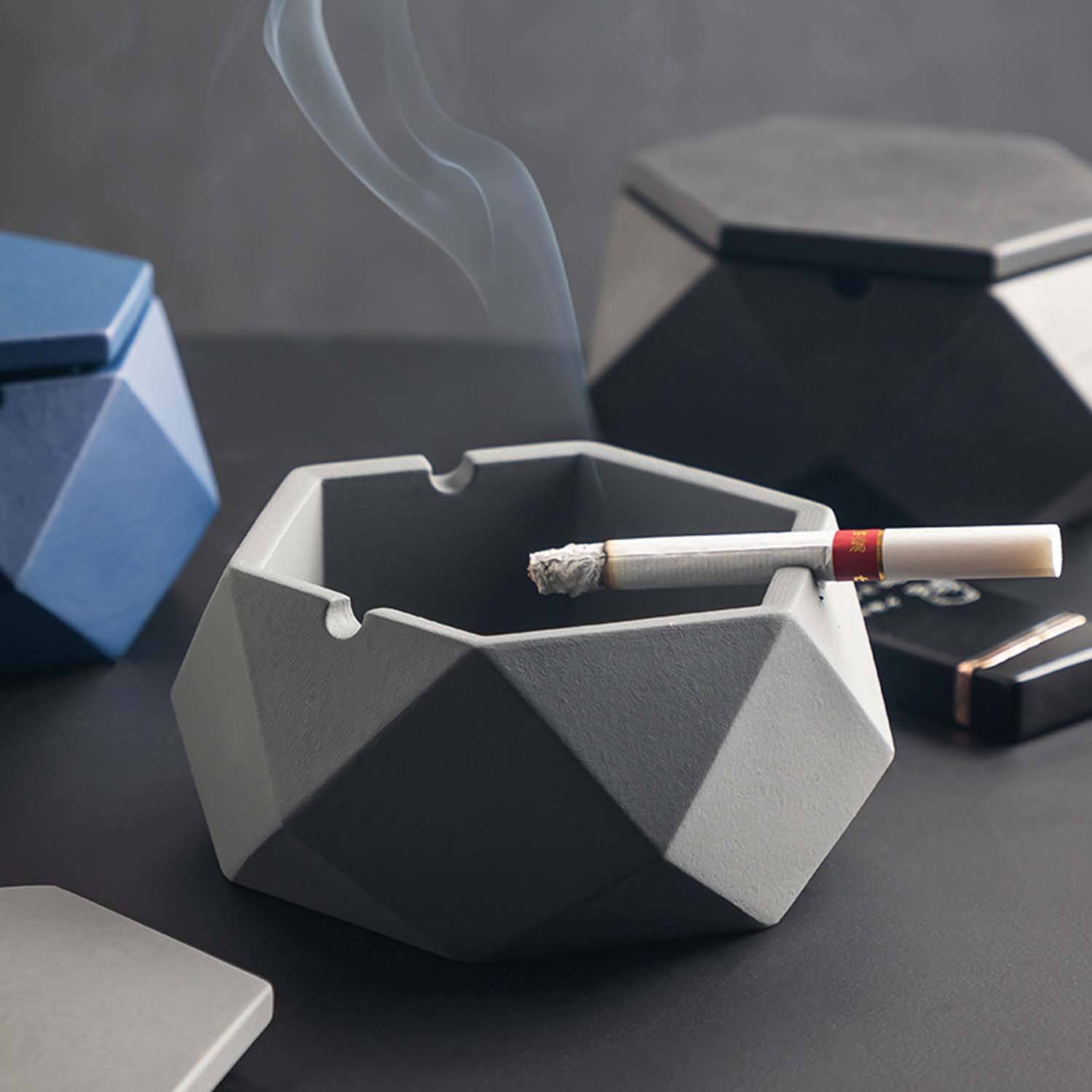 Personalized Diamond Shaped Cement Ashtray 2