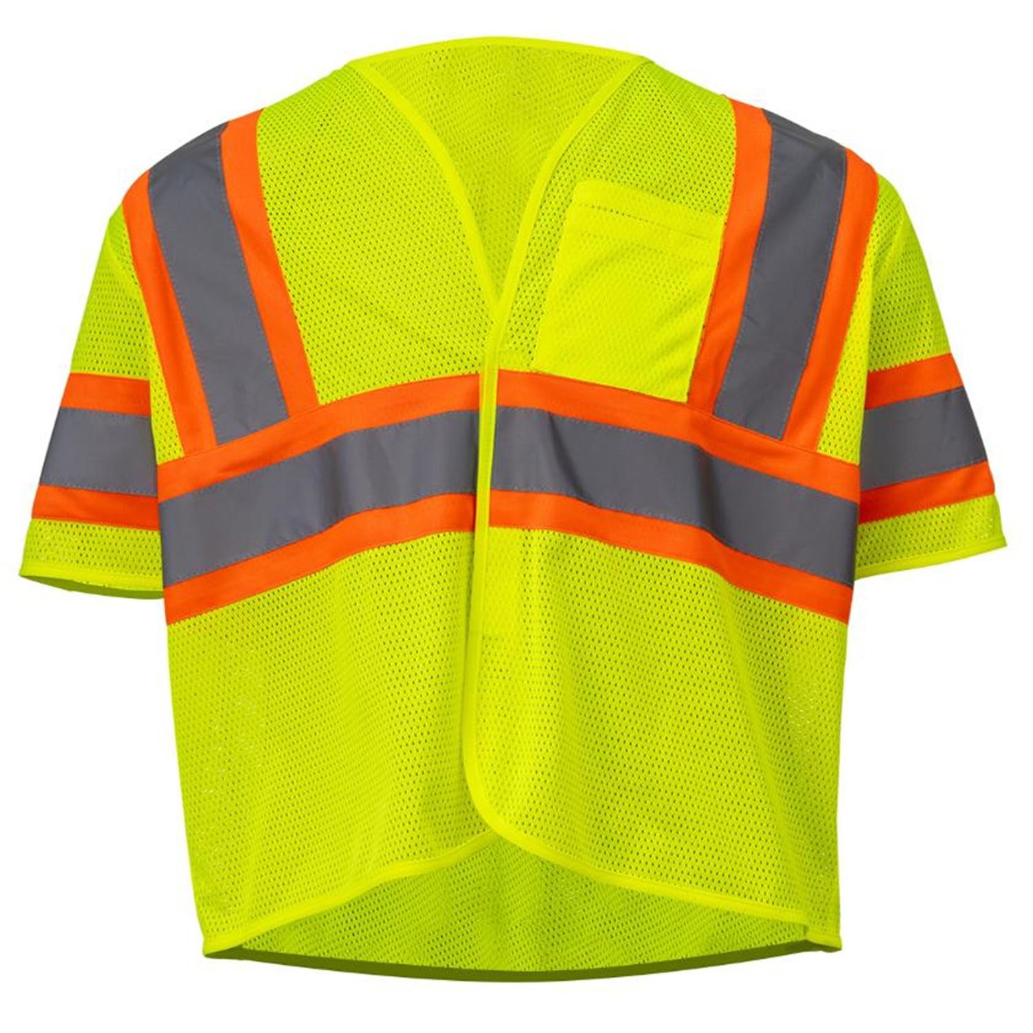 3.8oz. Polyester Class 3 Two Tone Reflective Safety Hook & Loop Vest With Pocket 5