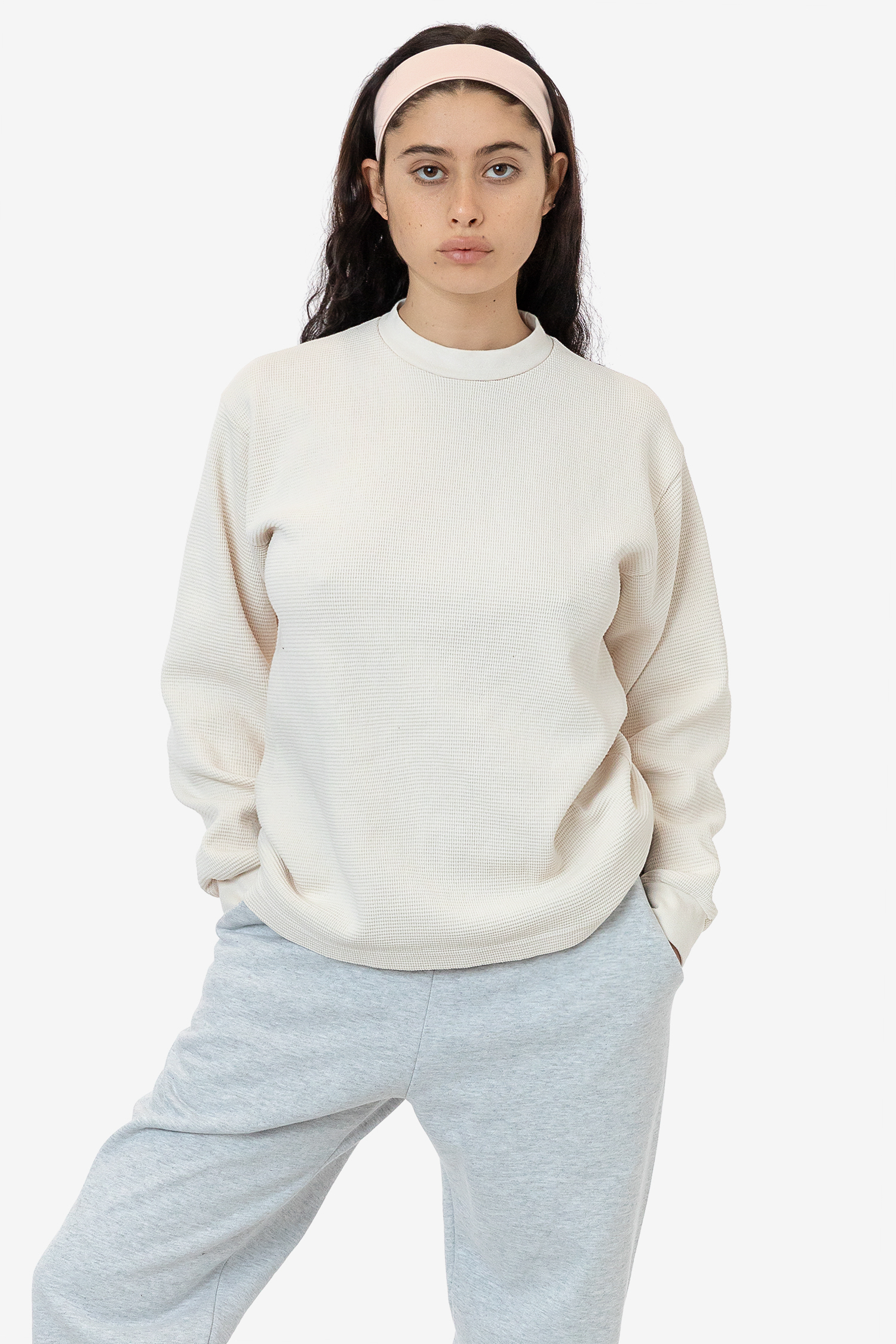 Long Sleeve Heavy Thermal Crew Neck, custom hoodie or sweatshirt with logo imprint 3