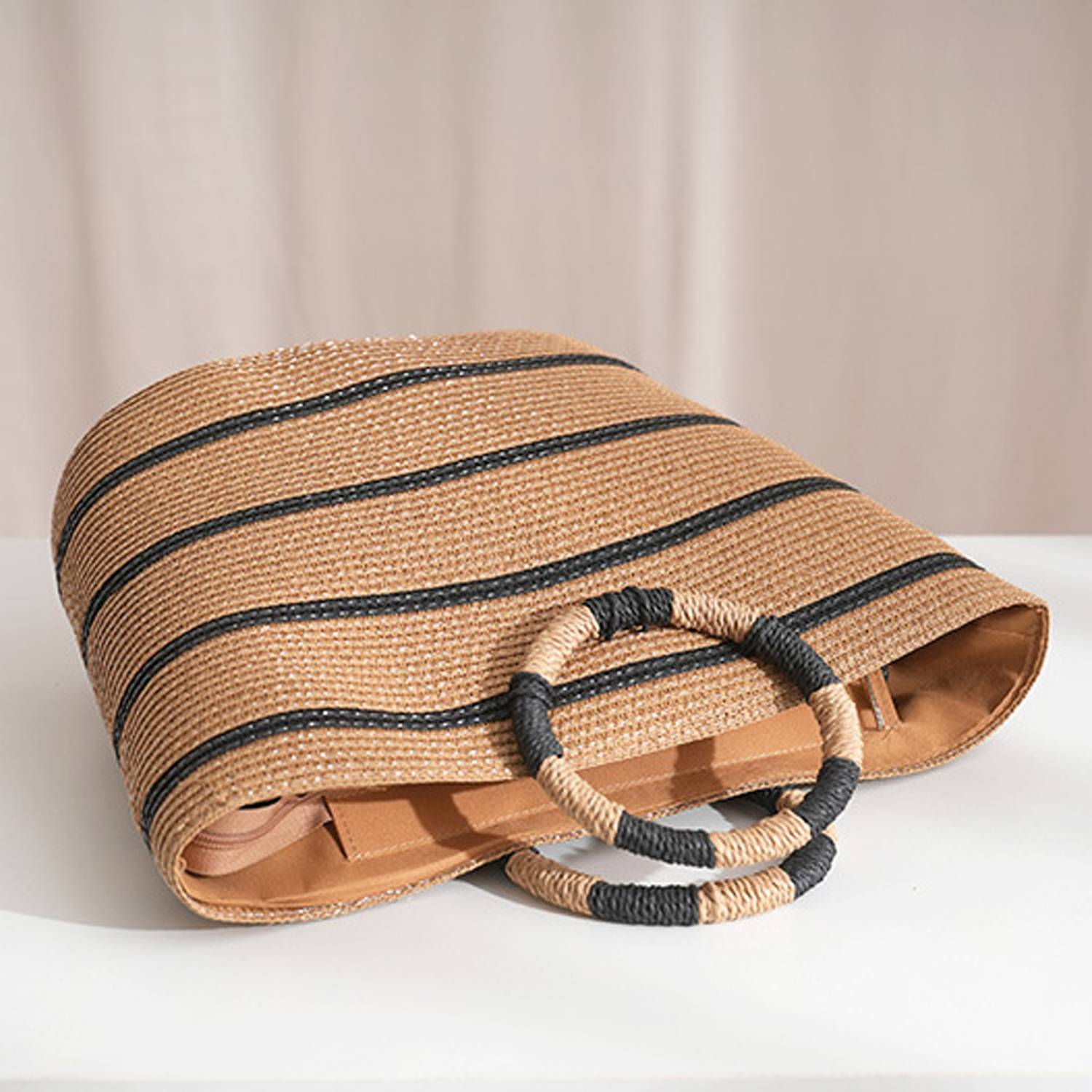 15L Large Straw Woven Tote Bag Beach & Commuter Handbag 10