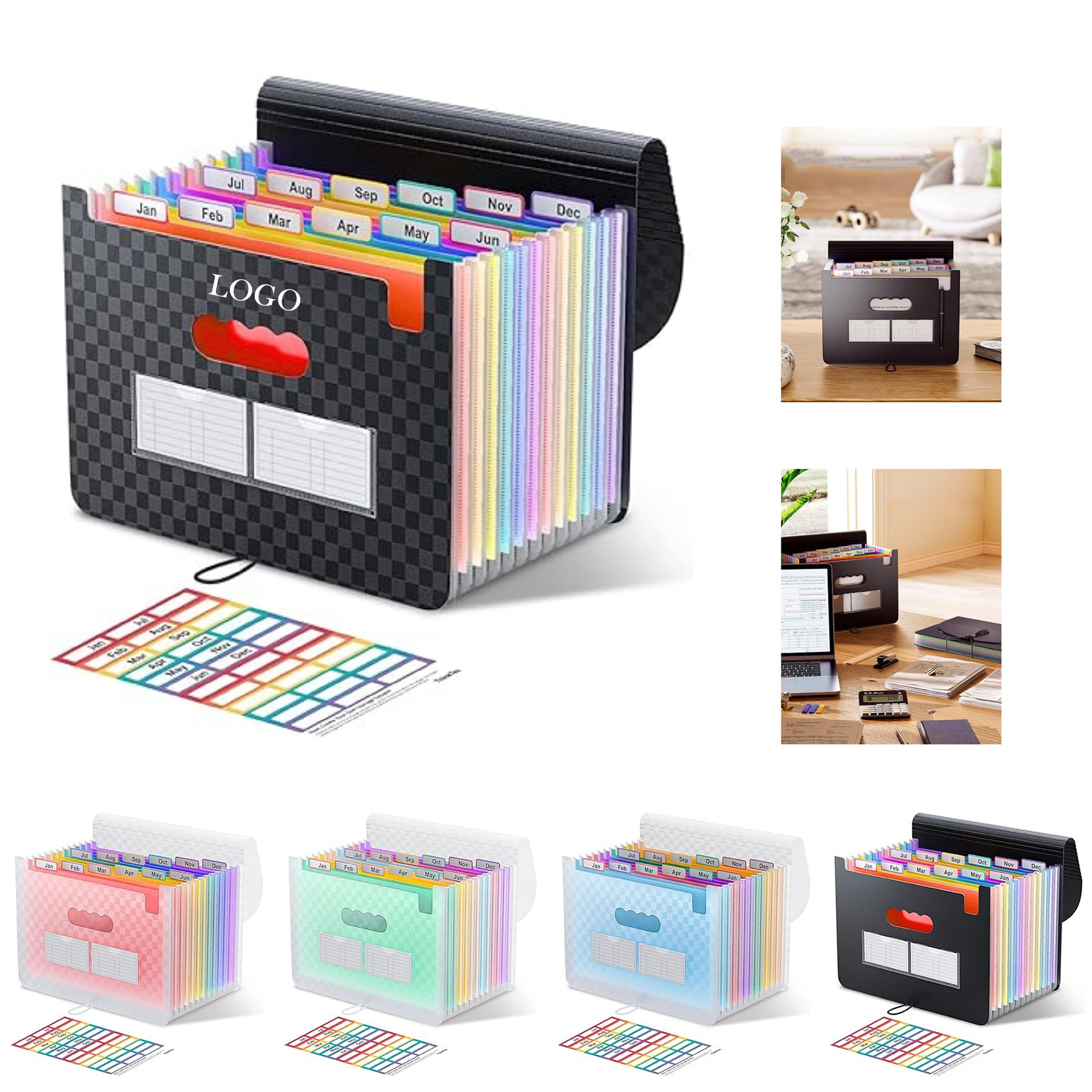 12 Pockets Accordian File Organizer 3