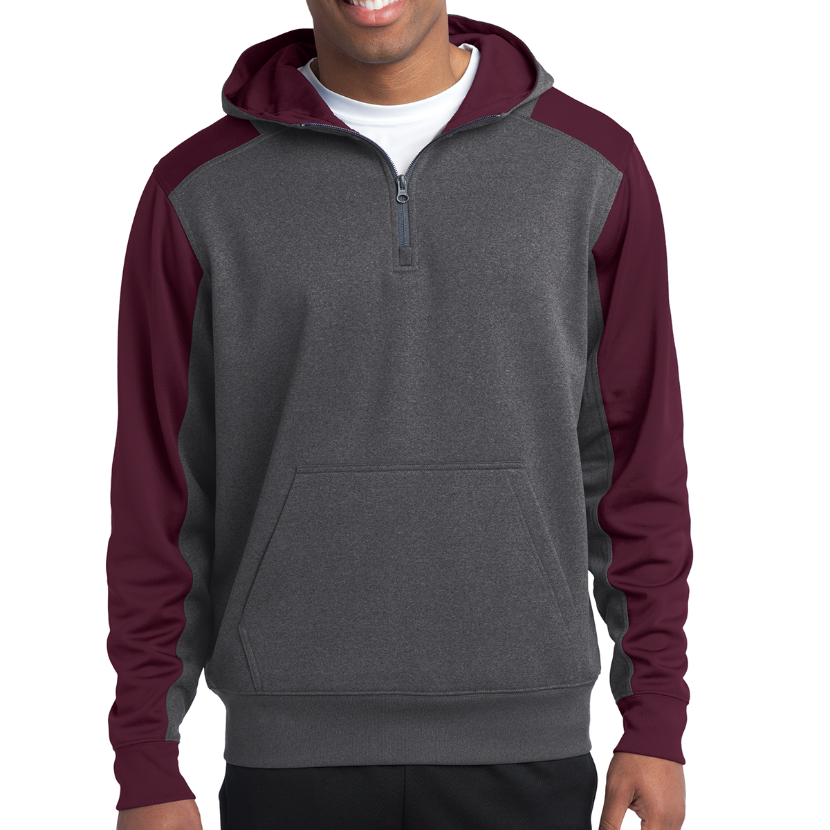 Sport-Tek® Tech Fleece Colorblock 1/4-Zip Hooded Sweatshirt 11