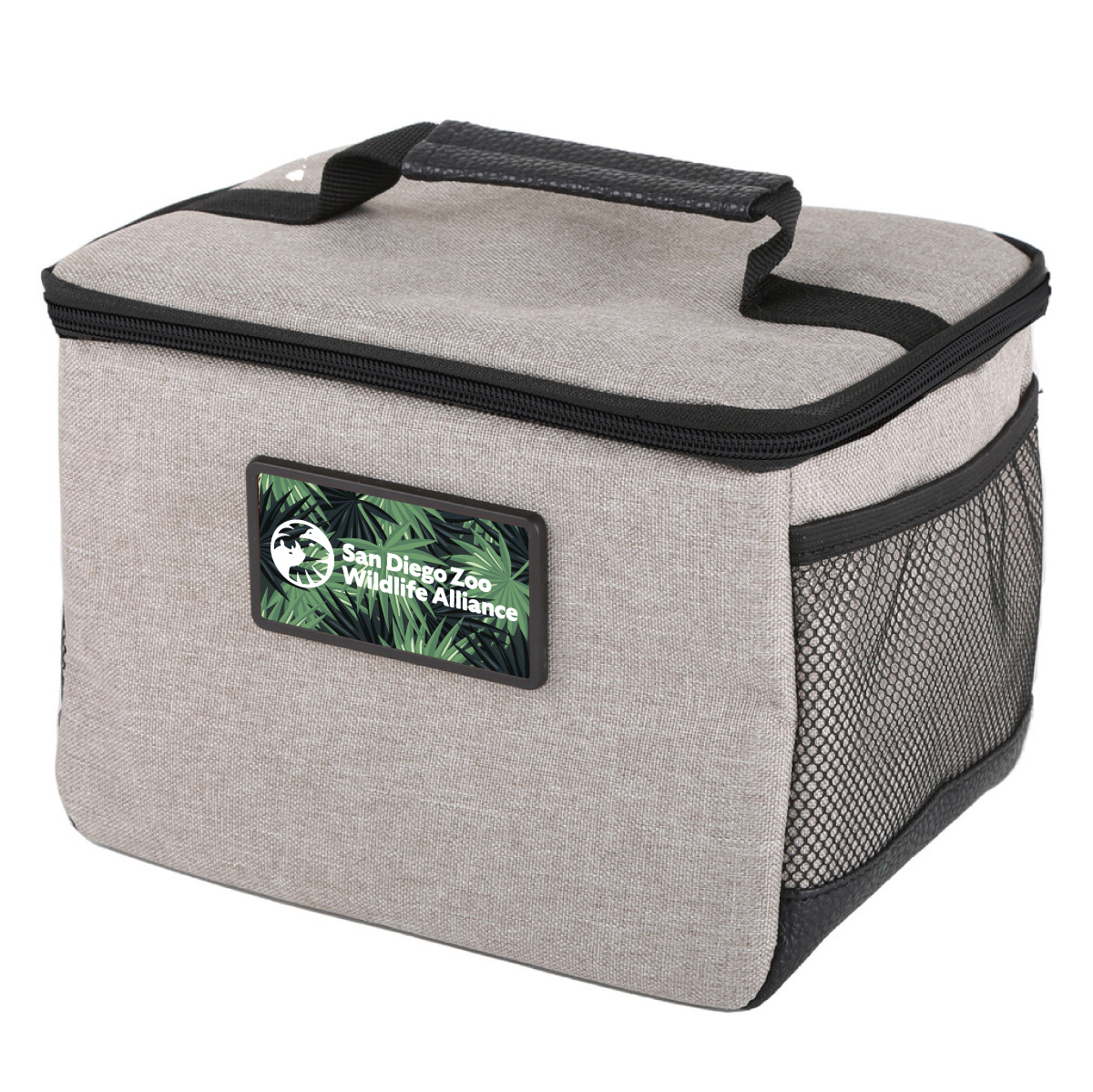 6 Pack Insulated Cooler Bag / Lunch Tote with Mesh Side Pockets - Full Color Imprint 2