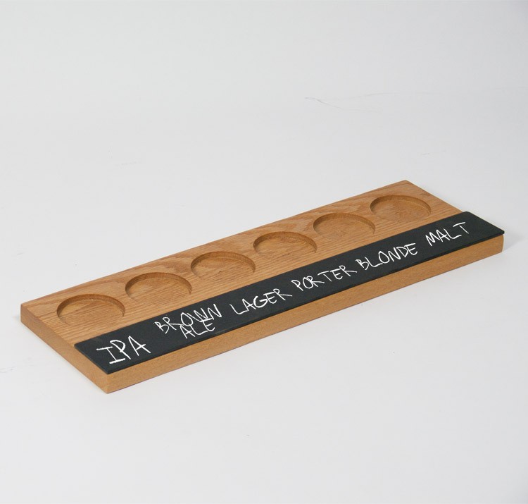 6-Pocket Sampler Tray with Chalkboard Beer Flight