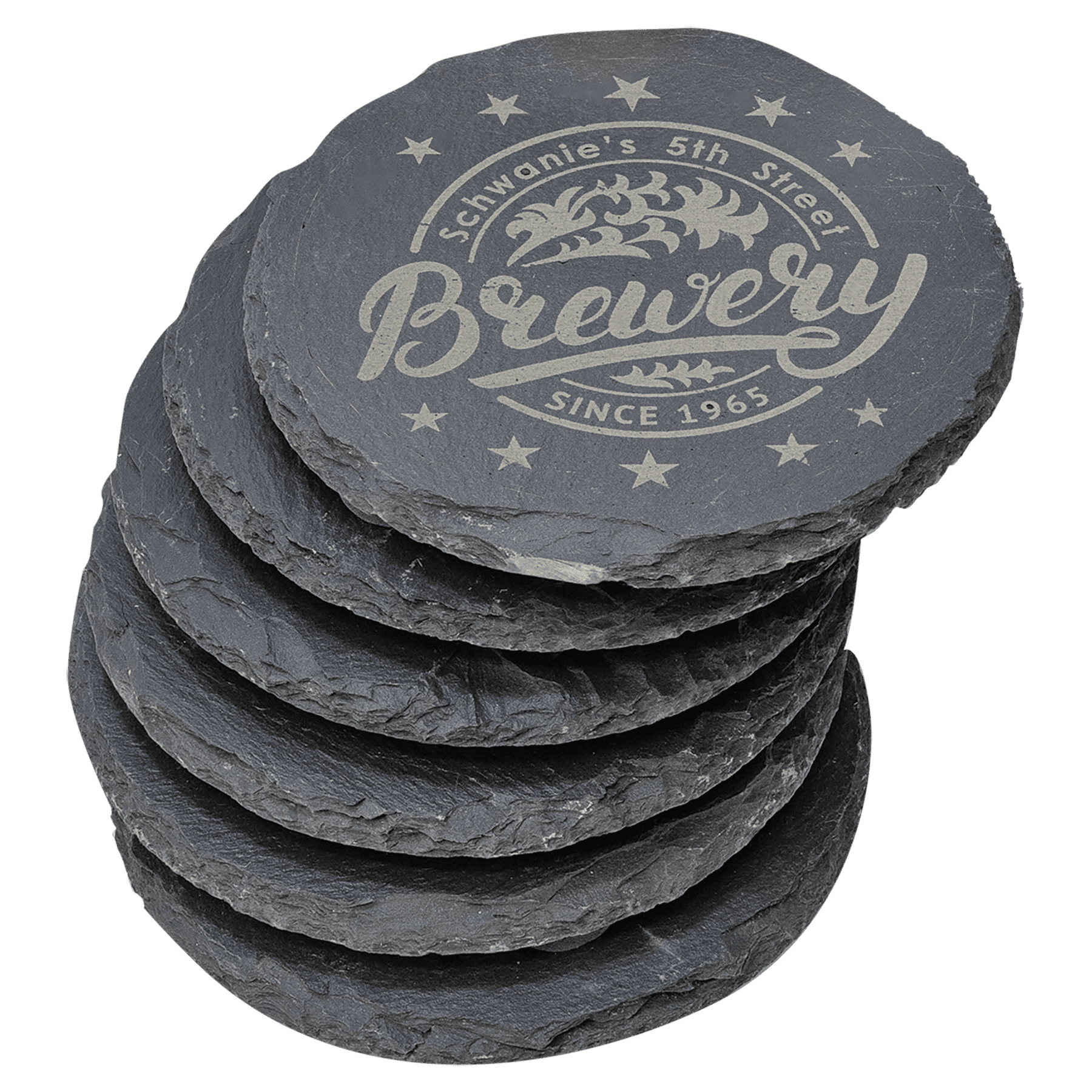4" Round Slate Coaster Set-6 Piece 2