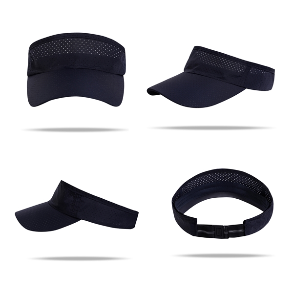 Stock Solid Color Quick Dry Poly Visor, Elastic Back 6