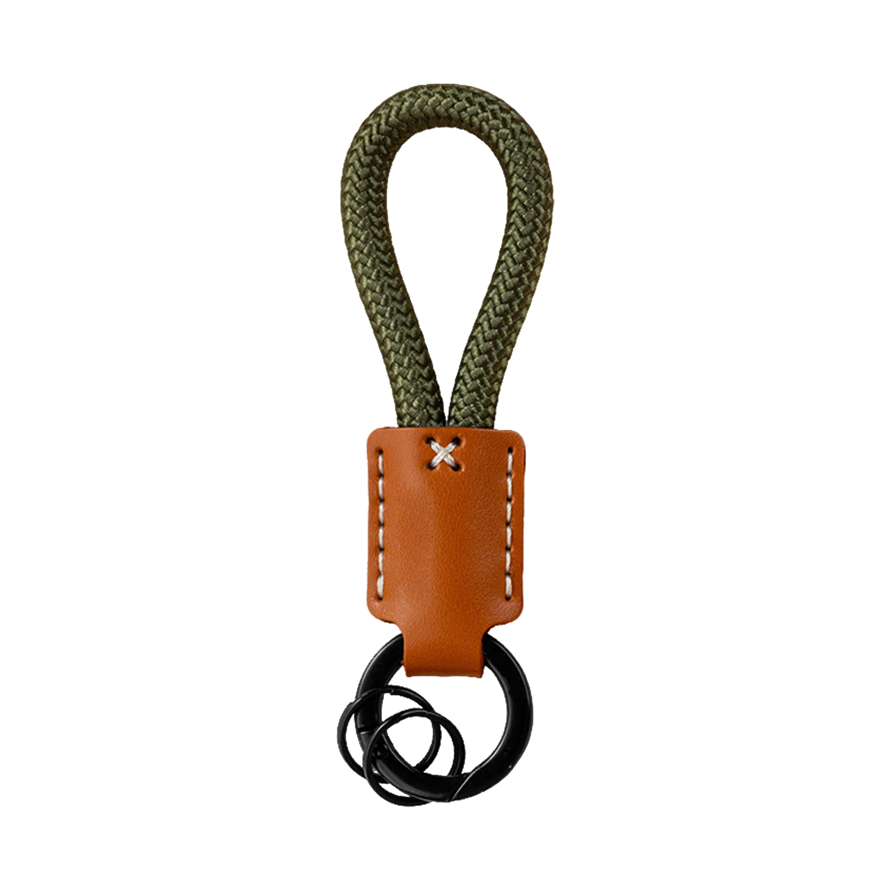 Handmade Leather Keychain With Double Rings 2