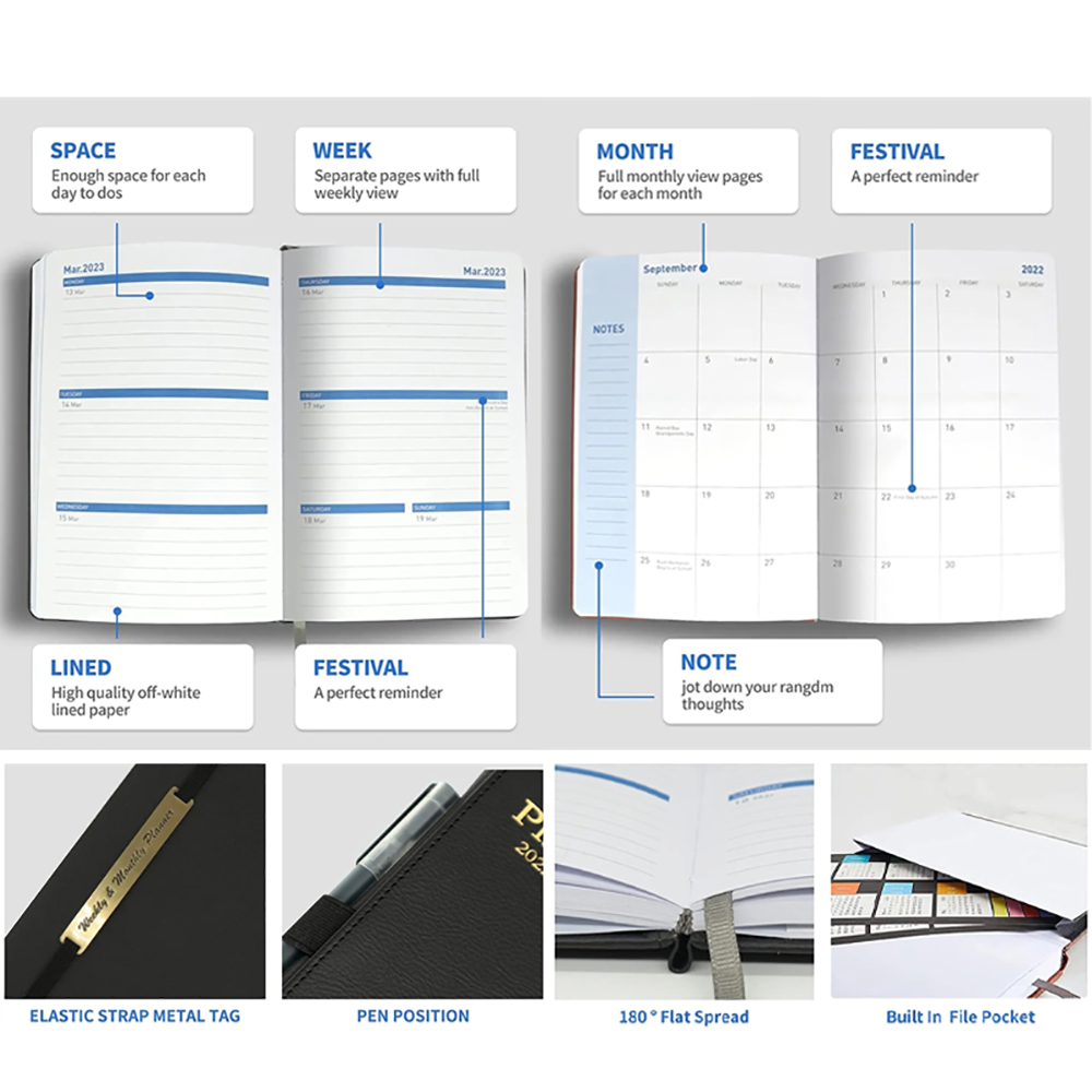 A5 Leather Planner Notebook 2