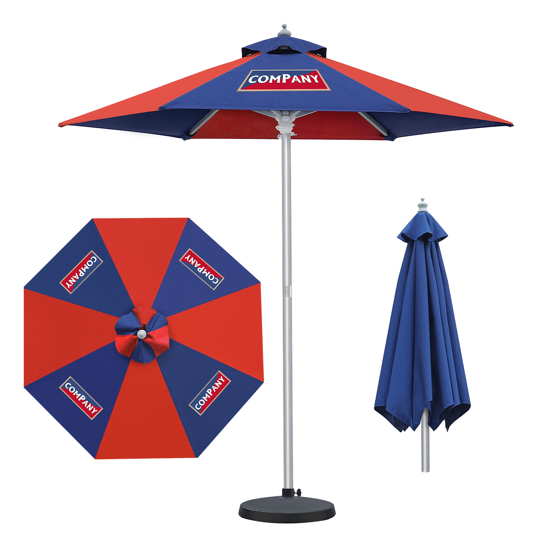 9' Heavy Duty Commercial 8 Panel Market Umbrella w/ Aluminum Pole & Frame 5