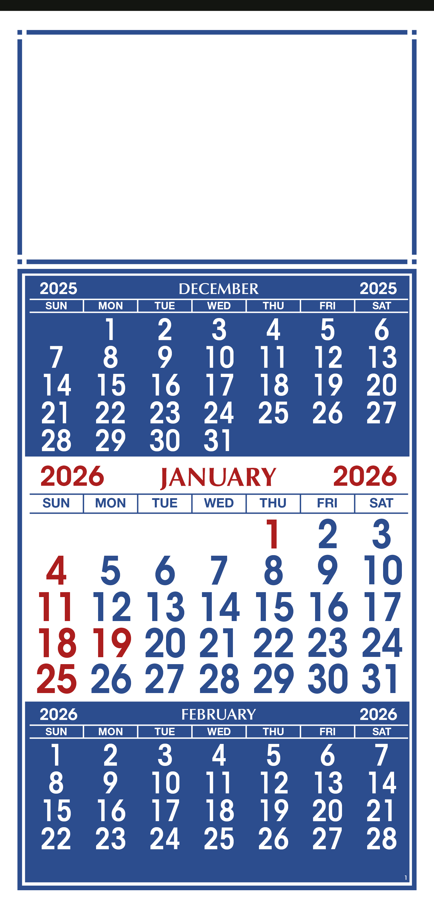 Skinner & Kennedy™ 3-Month Display 12-Sheet Calendar