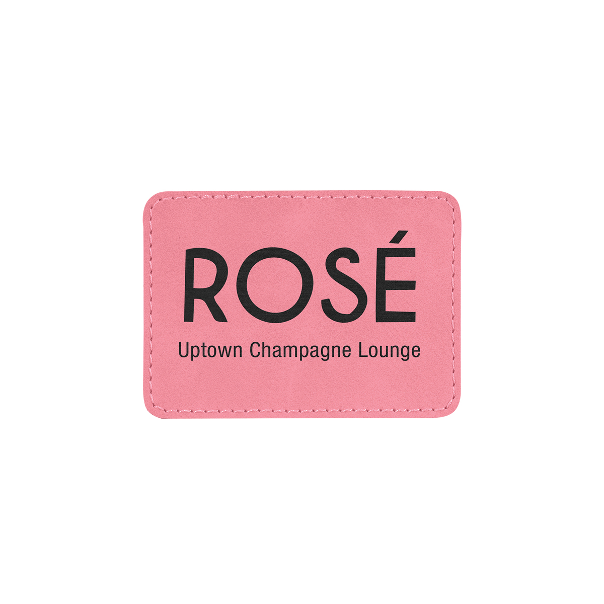 3" x 2" Pink Leatherette Rectangular Patch with Adhesive