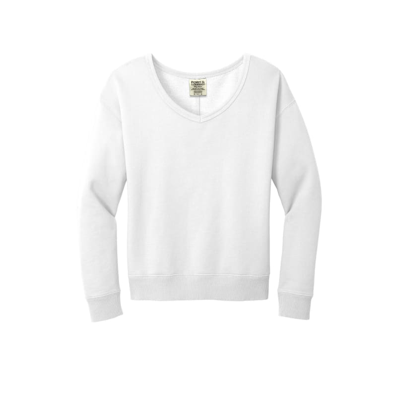 Port & Company Women's Beach Wash Garment-Dyed V-Neck Sweatshirt, custom hoodie or sweatshirt with logo imprint 14