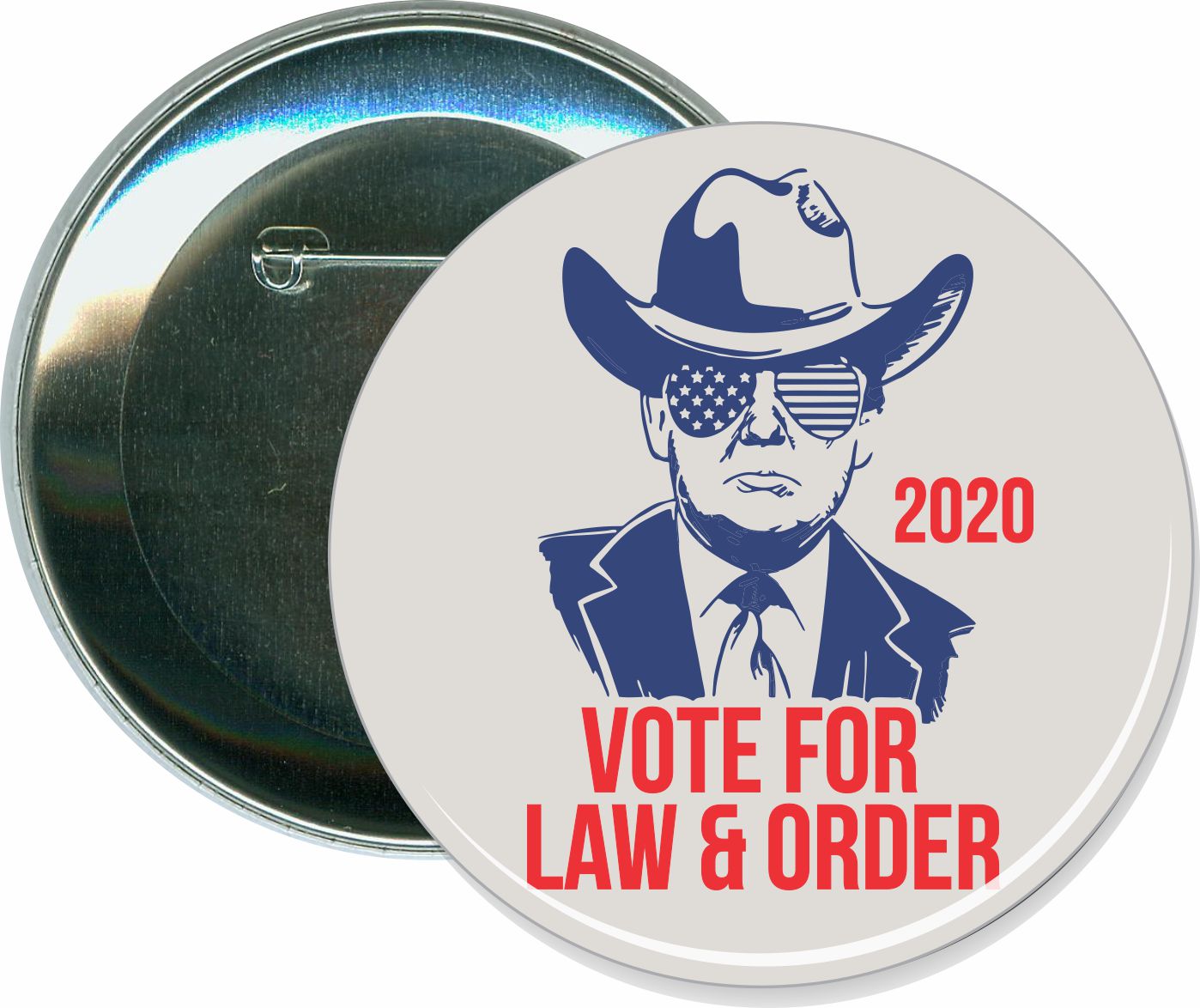 Vote for Law & Order 2020, Trump, Political Button 1