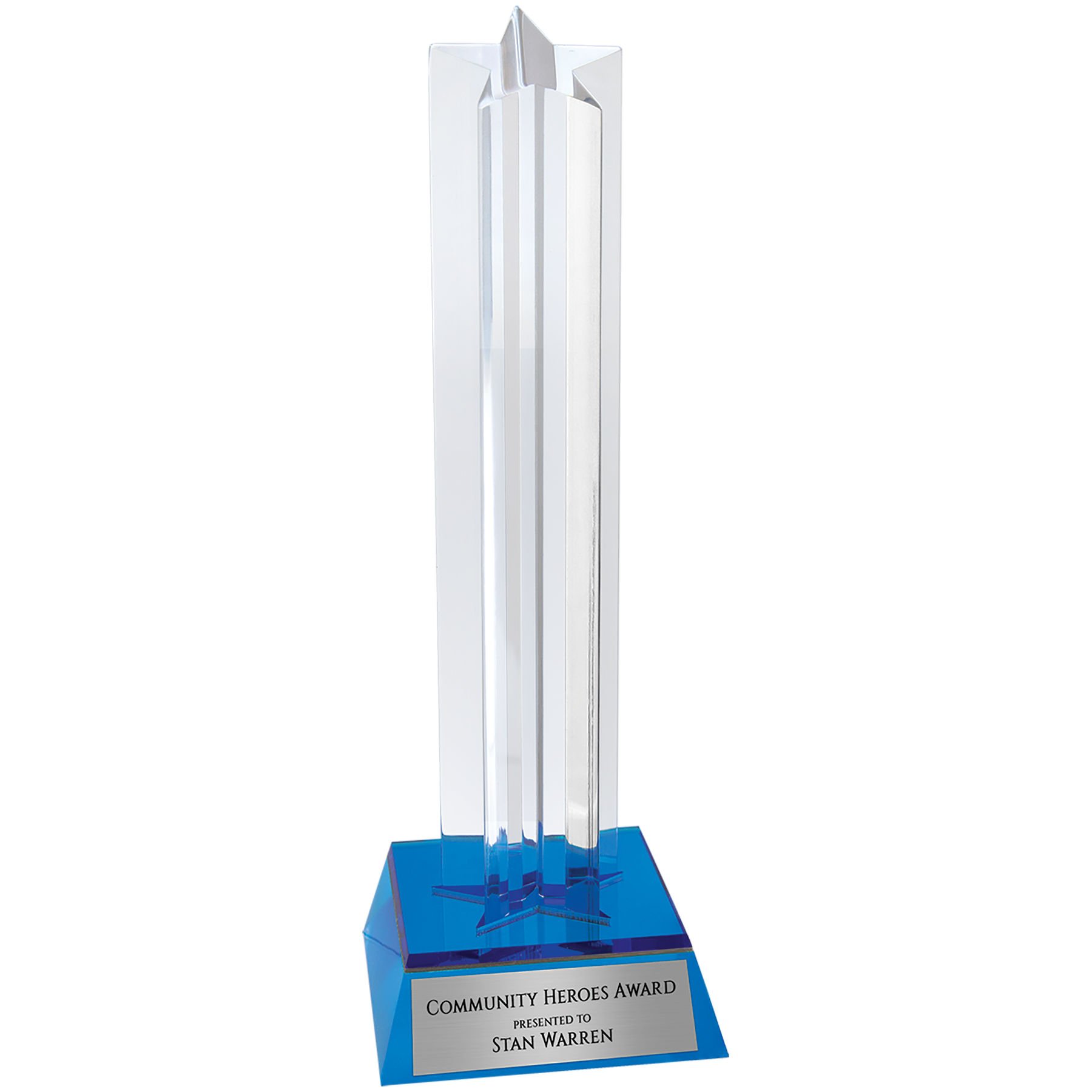 8.5" Blue Star Column Acrylic Award