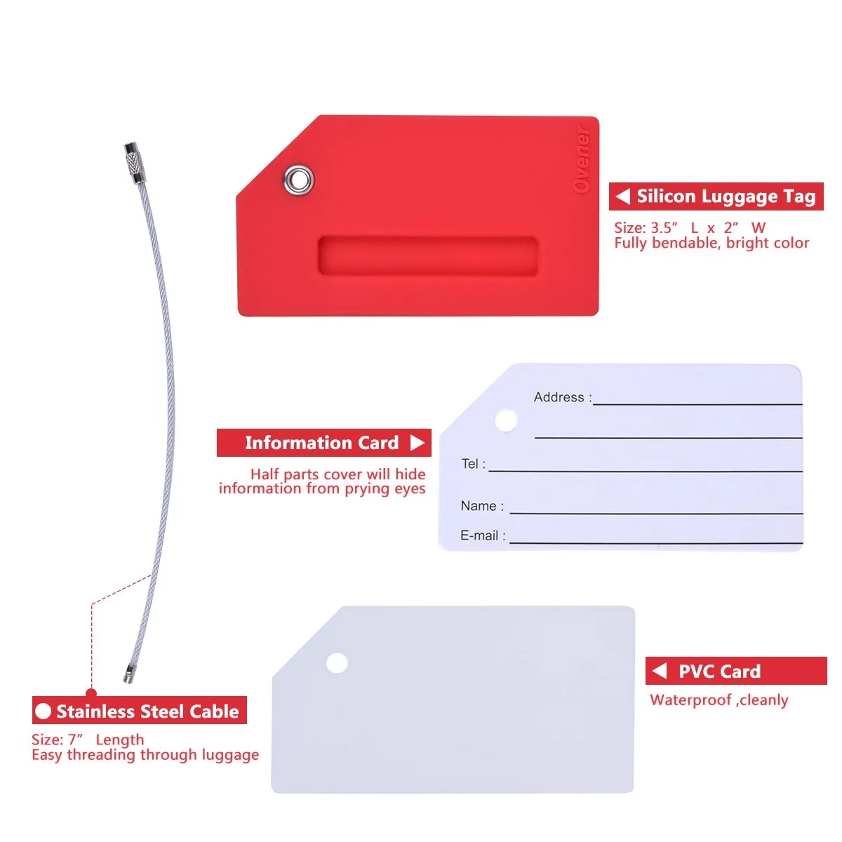 Silicone Luggage Tag With Name ID Card., custom luggage tag with logo imprint 4