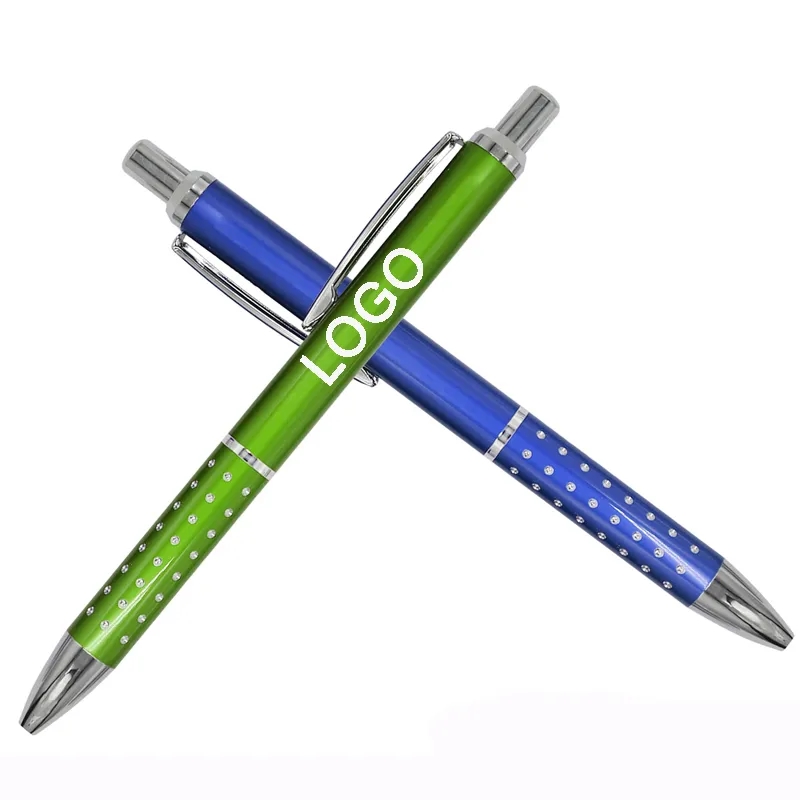 Bling ballpoint pen with aluminium grip 6