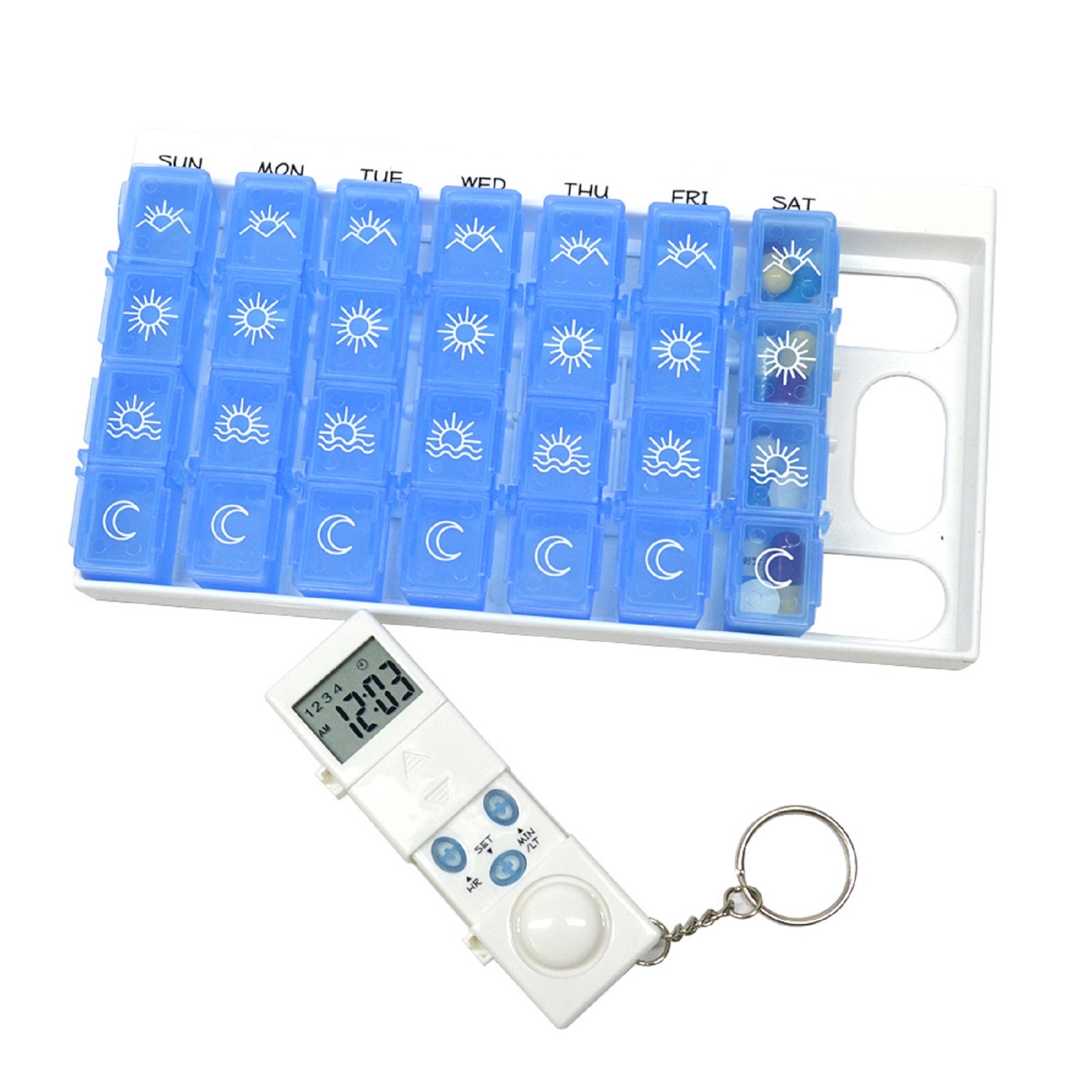 28 Grid 7 Day Pill Box with Alarm Clock 5