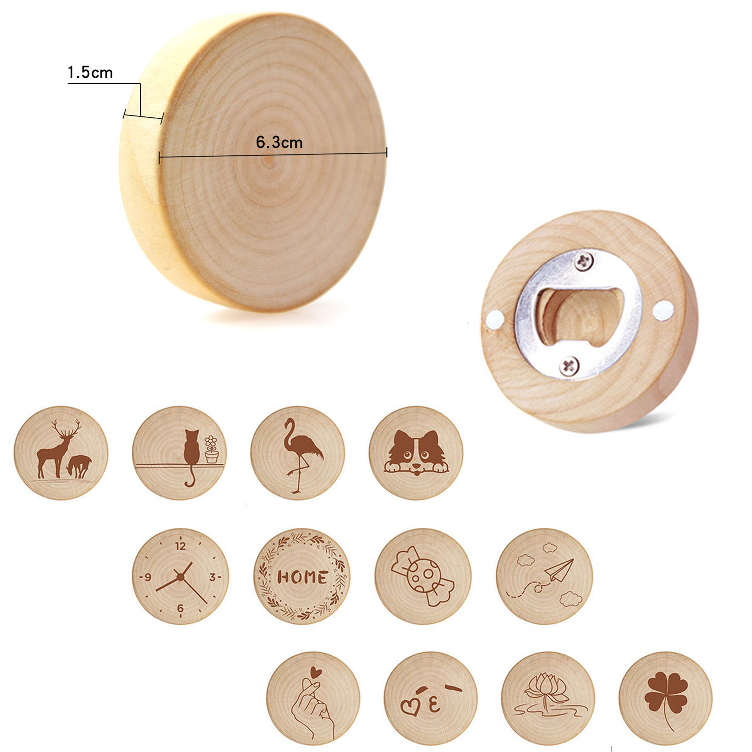 Wooden Fridge Magnet Opener 2