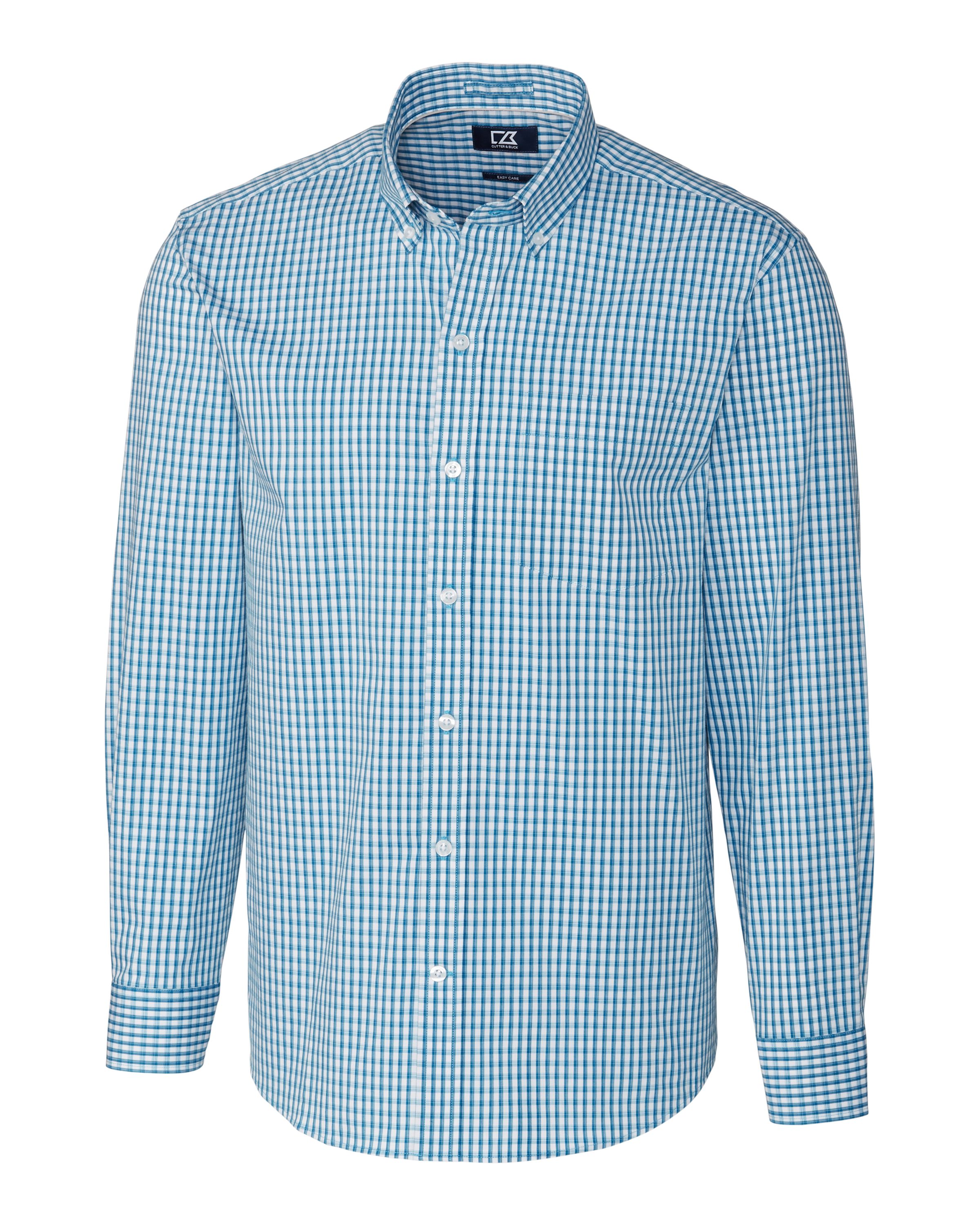 Easy Care Stretch Gingham Mens Long Sleeve Dress Shirt
