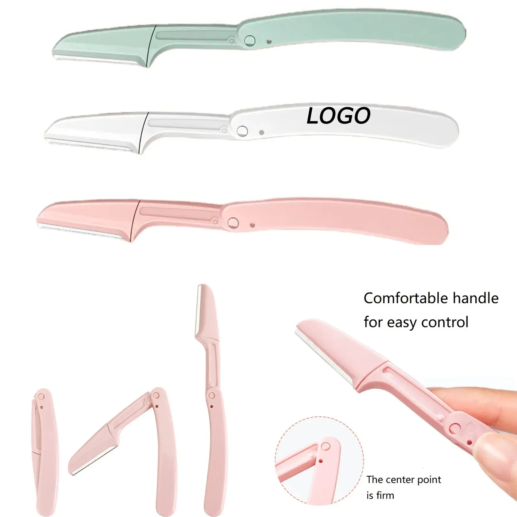 Folding Eyebrow Trimmer with Replaceable Blades 4