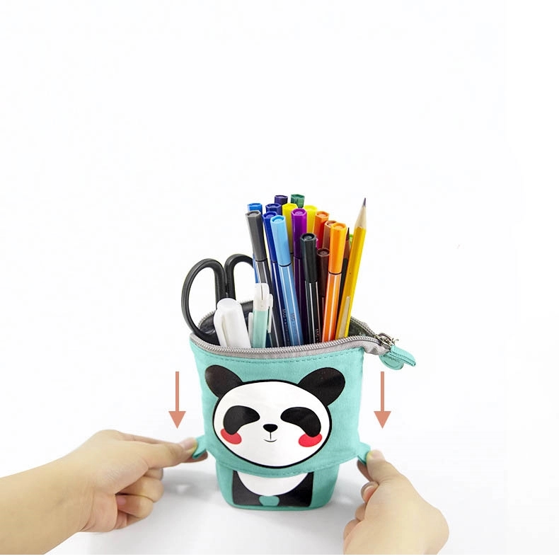 Canvas Foldable Stand-Up Pen Pencil Container Organizer Bag 13