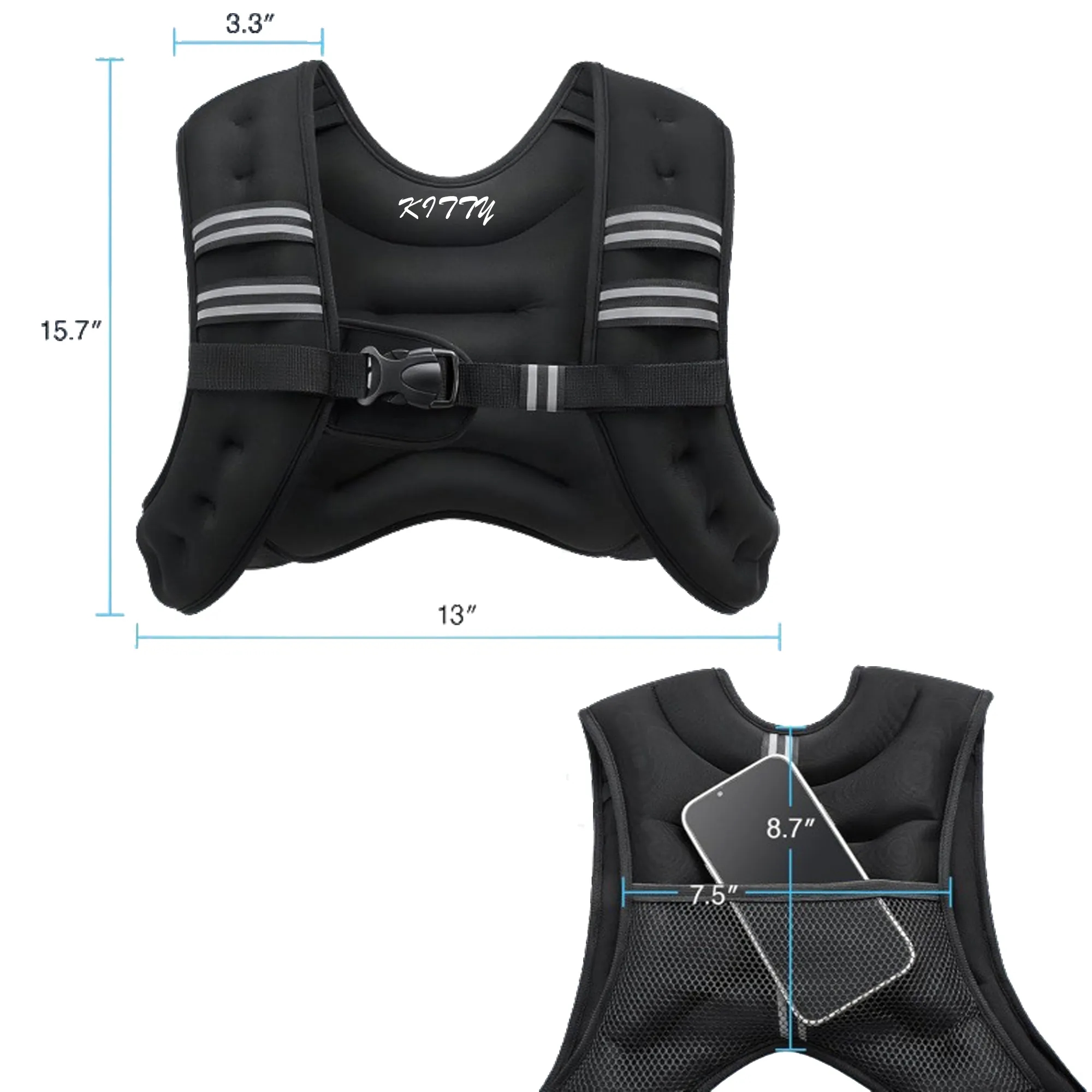 Weighted Running Sports Vest With Arm Pouch For Fitness 4