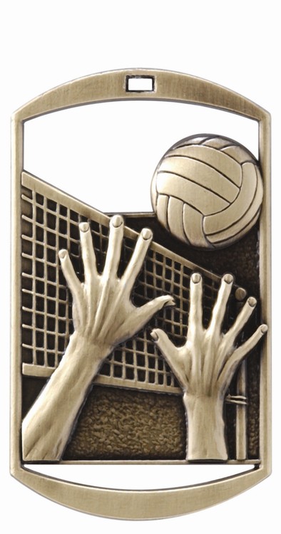 Volleyball DT Series Medal, 2" tall 2