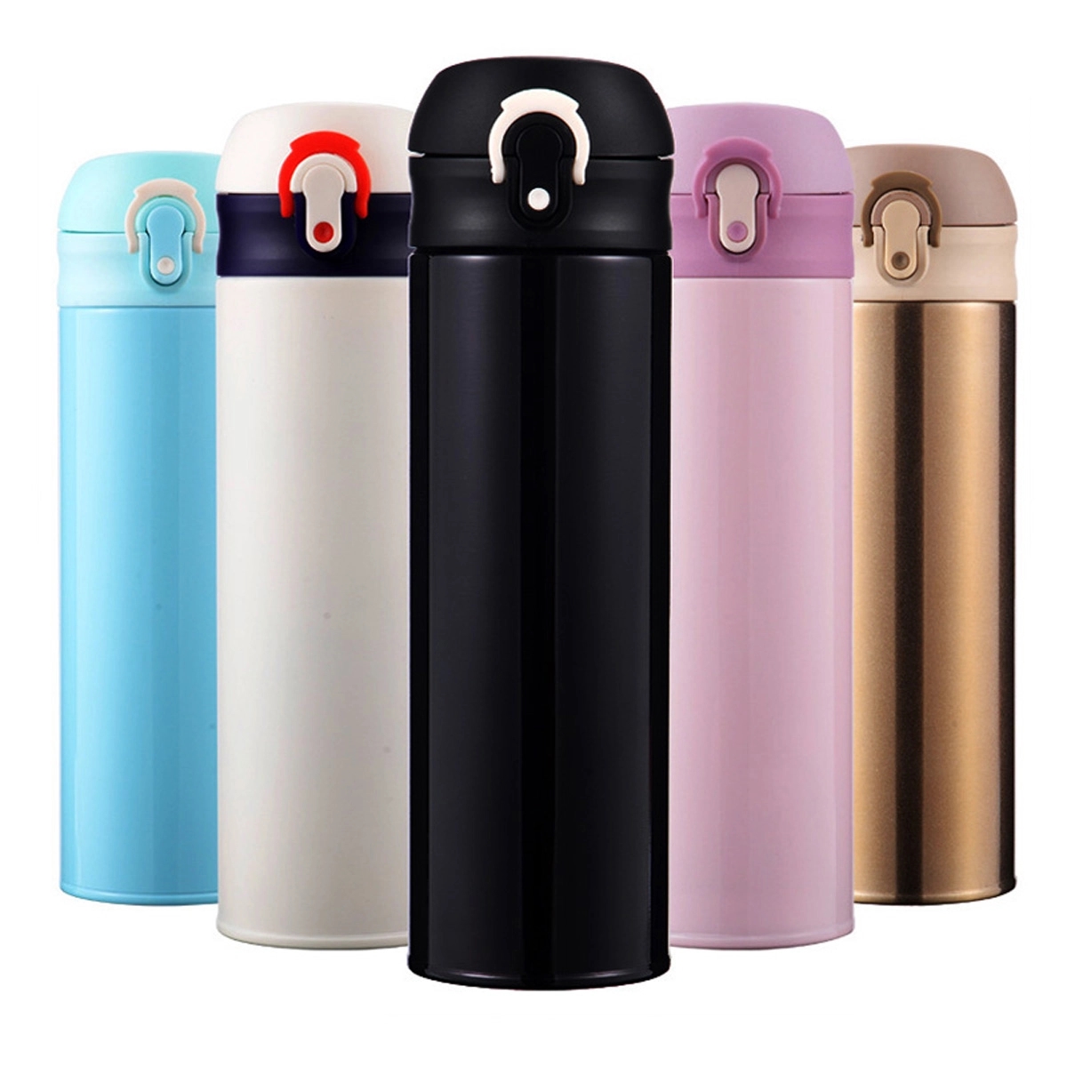 One-Button Open/Lock Stainless Steel Insulated Vacuum Mug 2