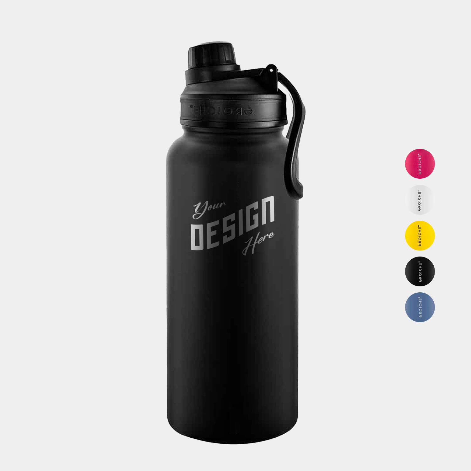32 oz. GROSCHE® CHICAGO STEEL Insulated Water Bottle with Chug Lid 1
