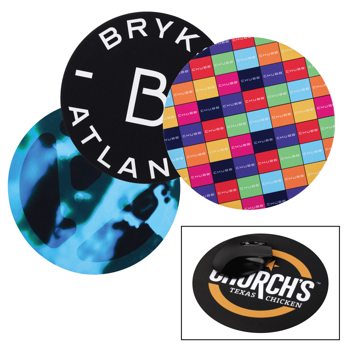 Round Soft Rubber Mouse Pad w/ Full Color Dye Sublimation