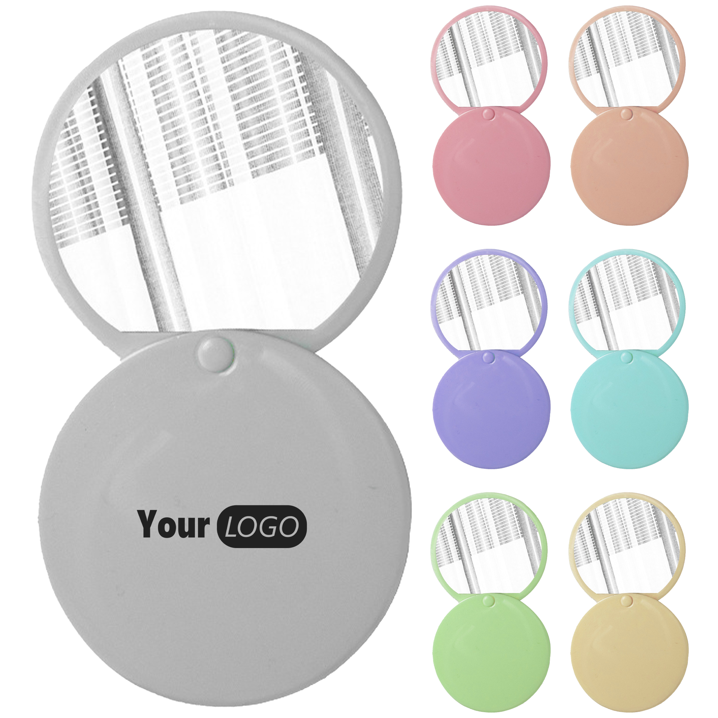 Plastic Portable Petal Compact Mirror 2