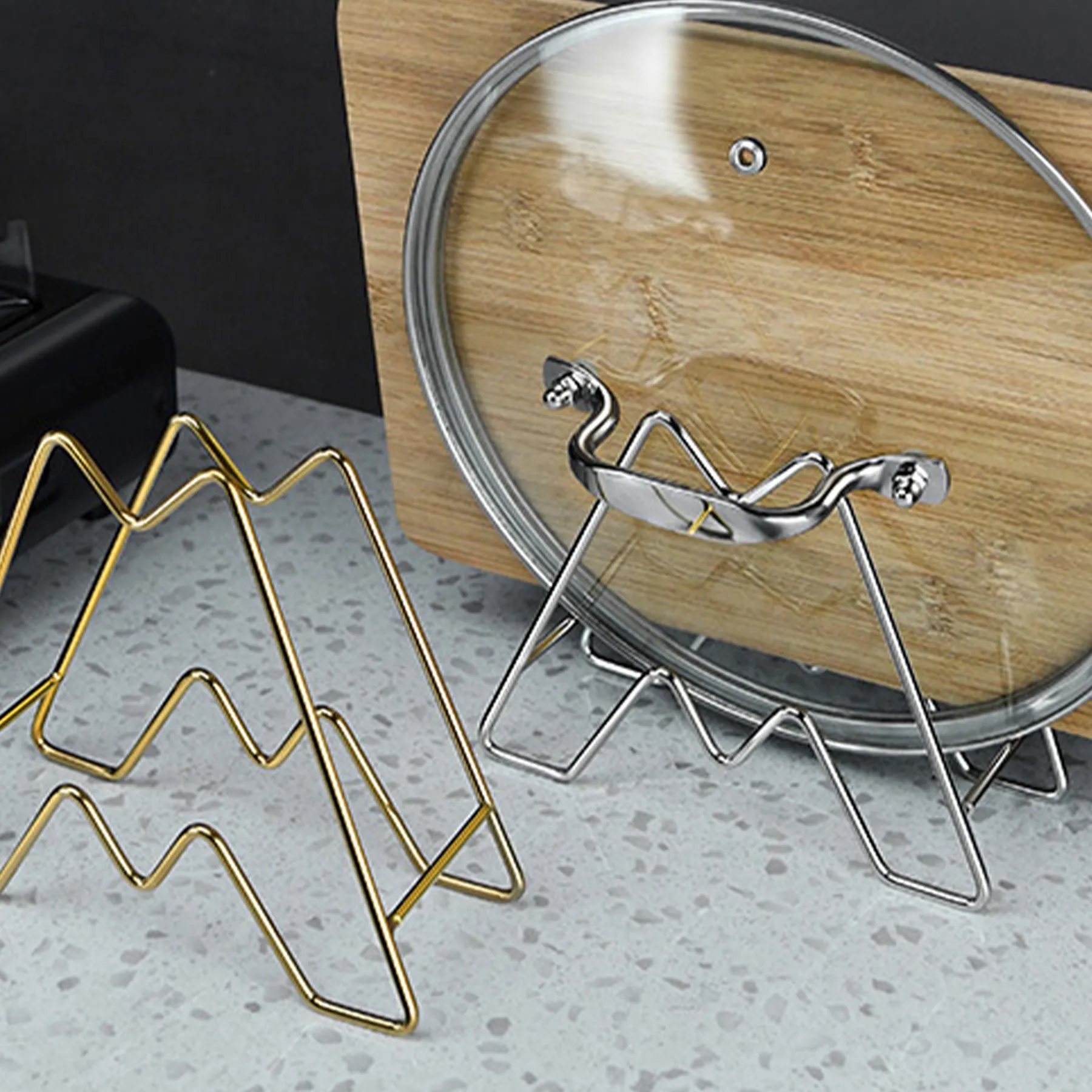 Stainless Steel Kitchen Storage Pot Cover Rack 3