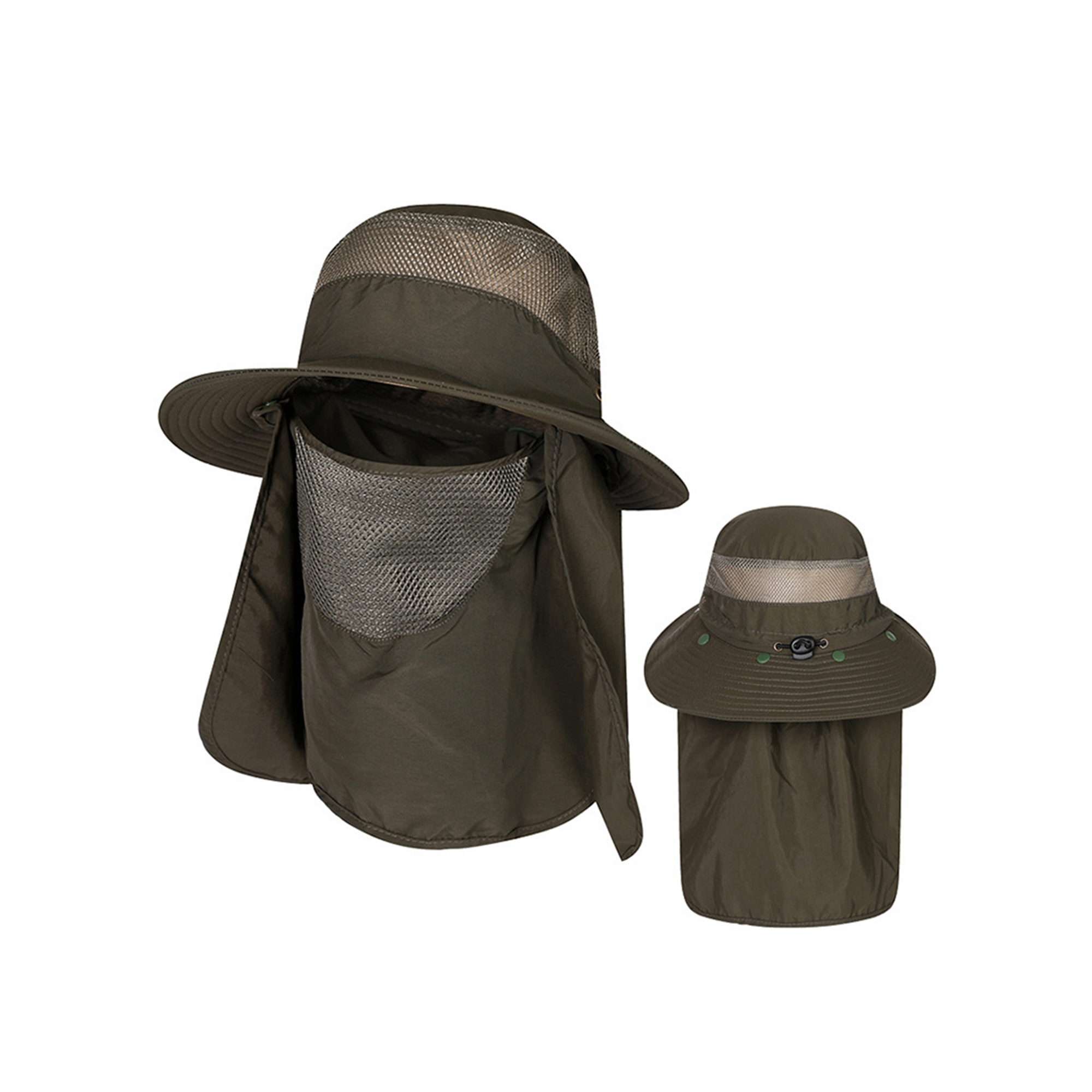 Wide Brim Sun Protection Fishing Hat With Neck Flap 10