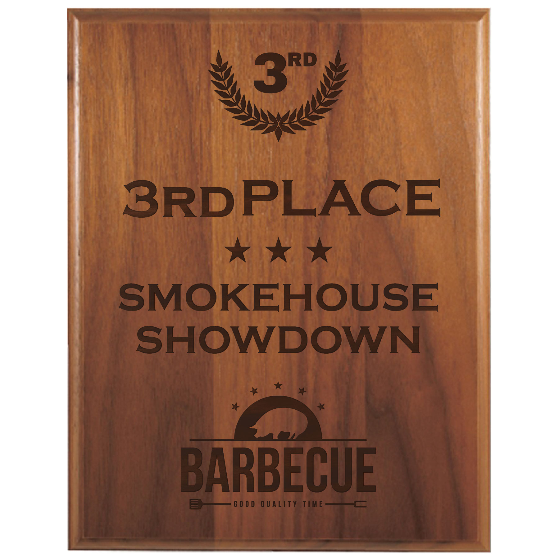 7" x 9" Step-Edge Genuine Walnut Plaque 2