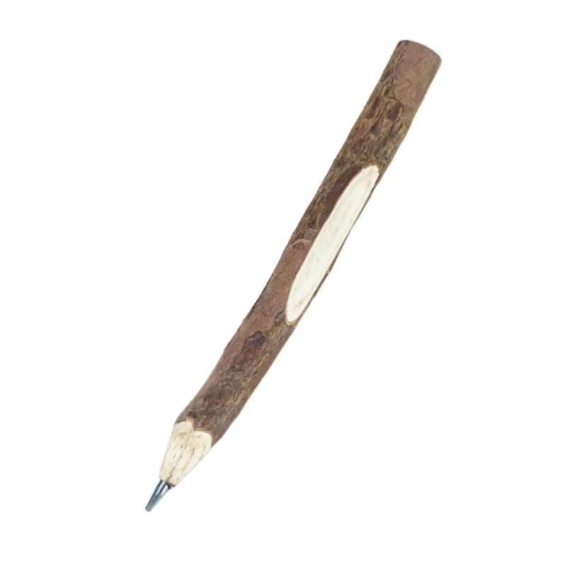 Natural Bark Pen and Pencil Lightweight 5.1 Inch Design 1