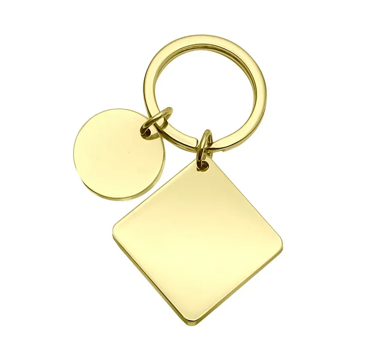 Square Stainless Steel Tag Key Chain 2