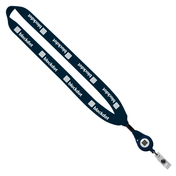 3/4" Cotton Lanyard with Metal Crimp & Retractable Badge Reel 33